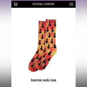 🔥Flying Coffin Lava Crosses Print Crew Socks